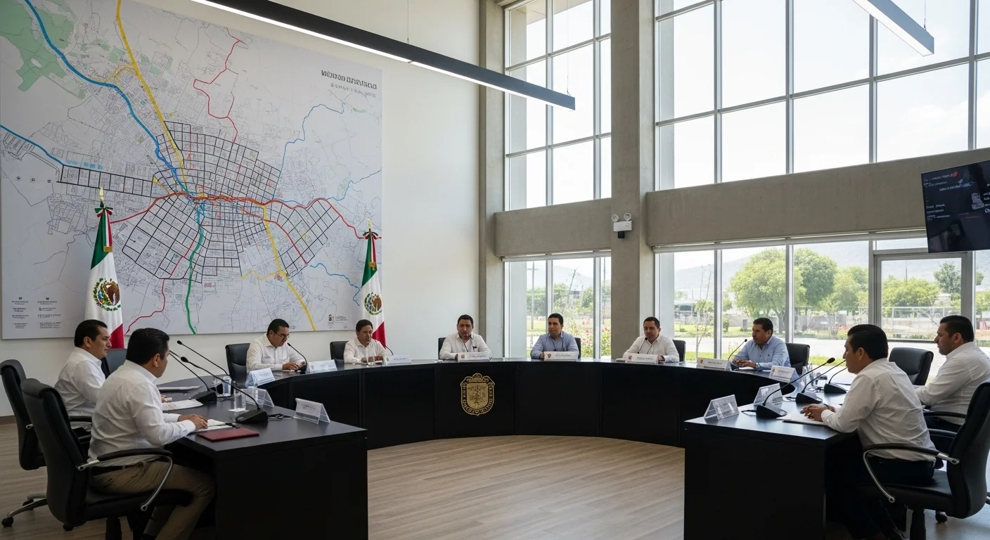 Sesión del cabildo en un ayuntamiento de México debatiendo el nuevo reglamento de tránsito para motocicletas y su impacto municipal