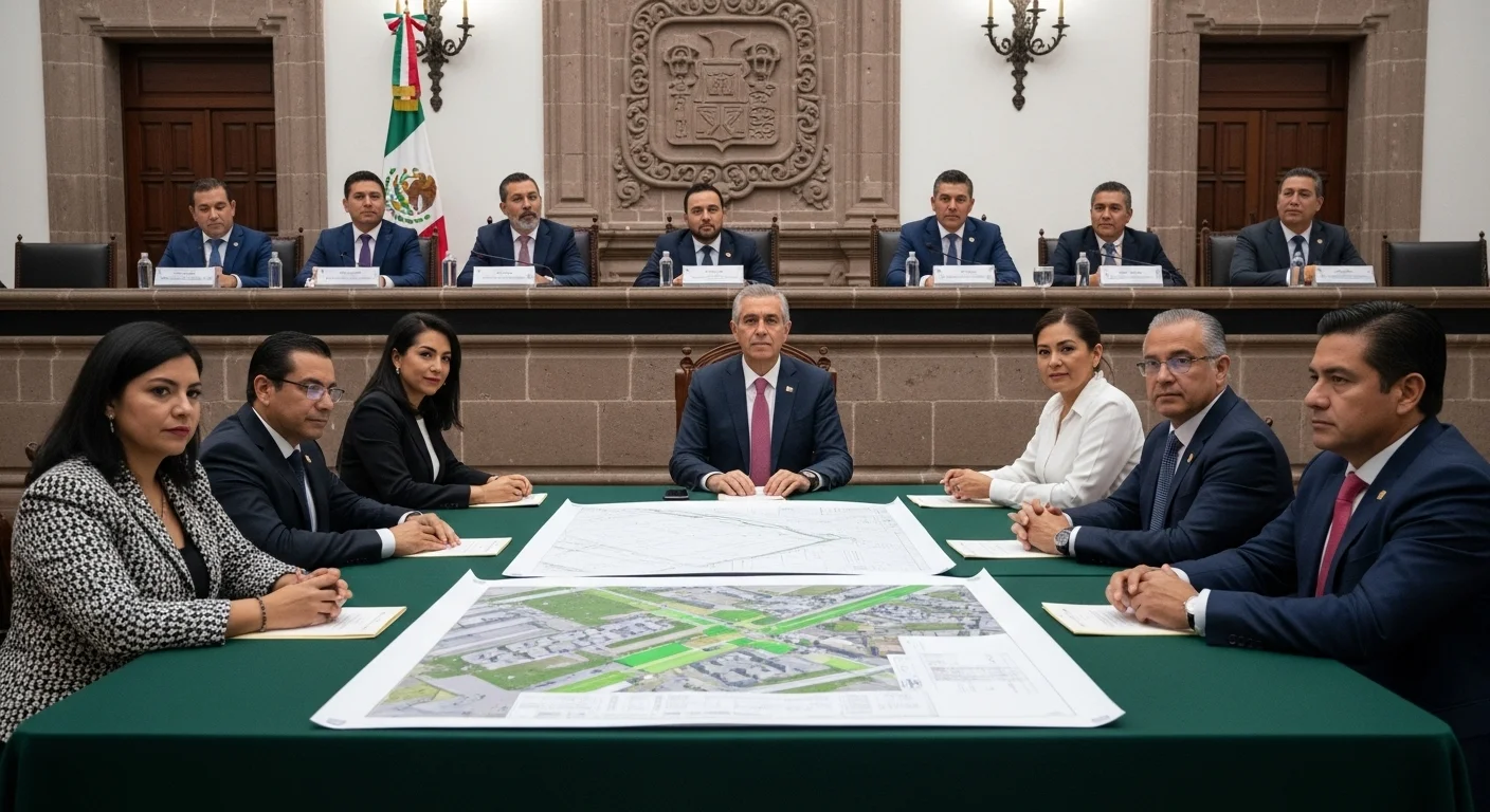 Sesión de cabildo en un ayuntamiento de México, discutiendo proyectos para el municipio.