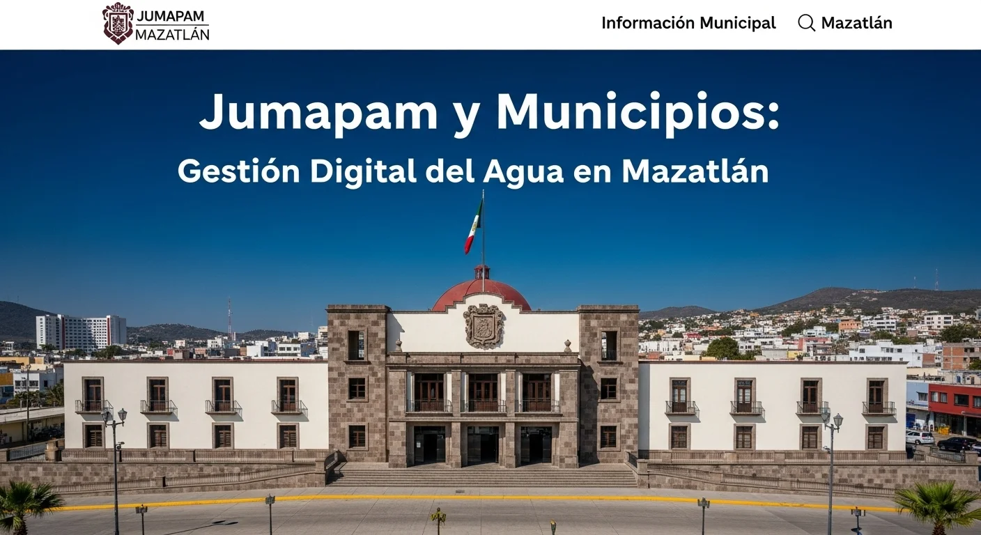 Fachada del palacio del Ayuntamiento de Mazatlán, representa la gestión de los municipios y servicios como Jumapam.
