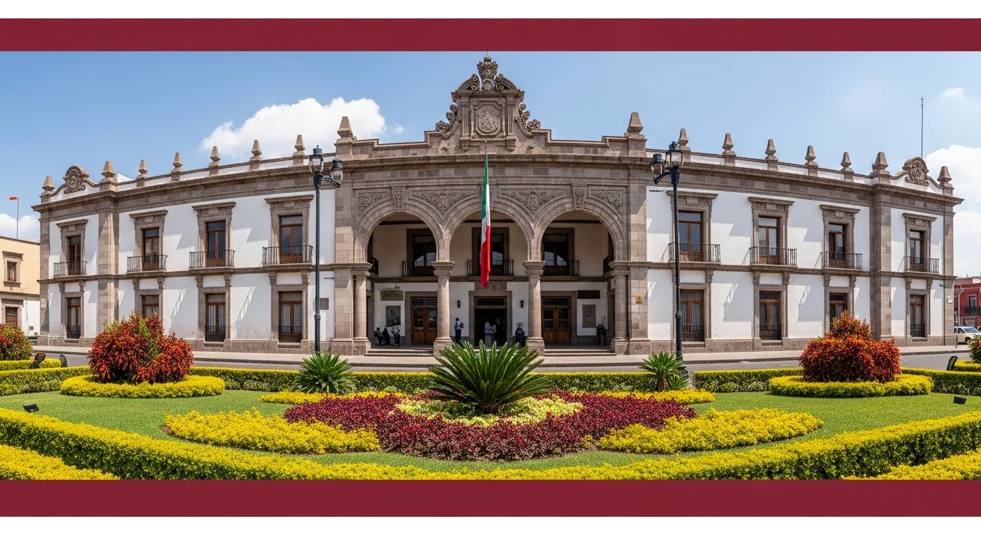 Fotografía del palacio municipal de una ciudad mexicana, representando la sede del ayuntamiento donde se gestionan los trámites de licencias de conducir