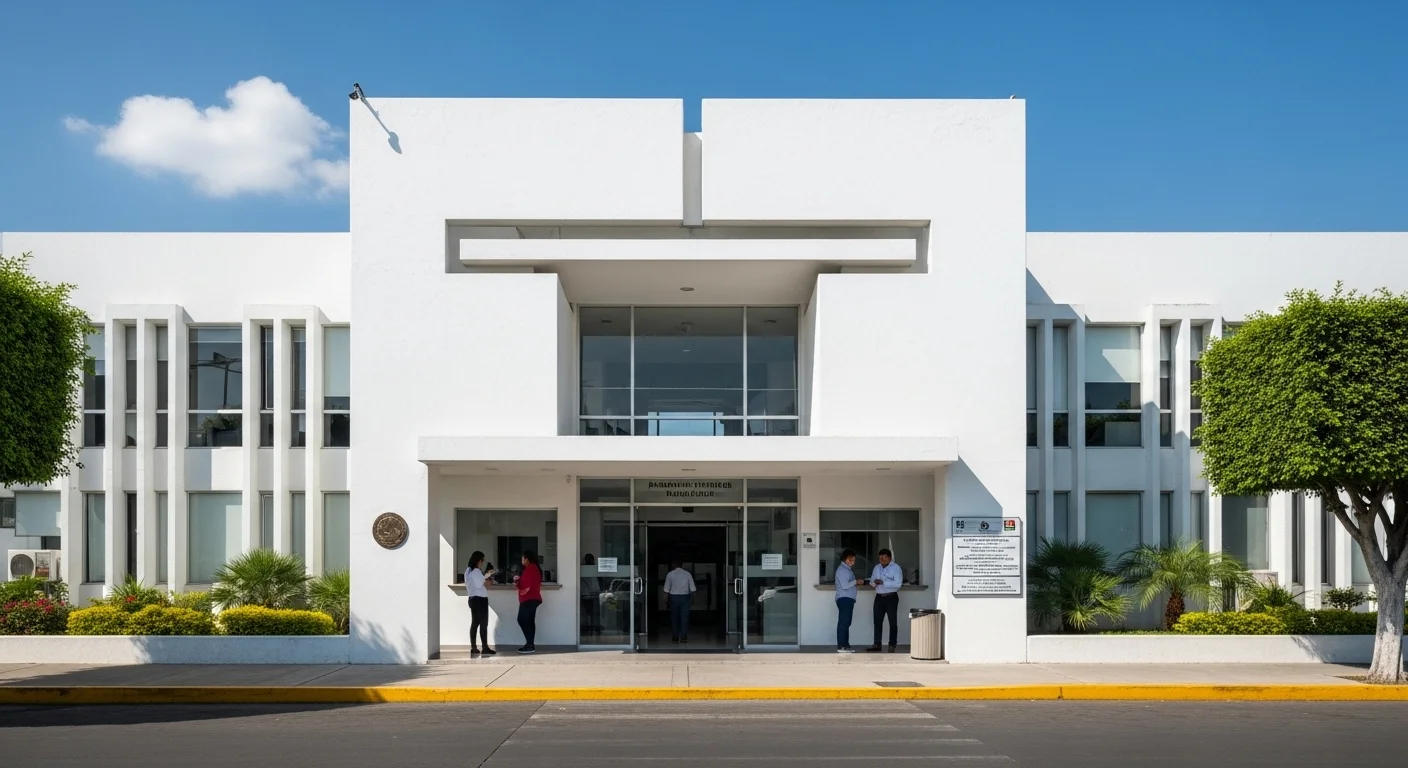 Fachada de un palacio municipal en México, donde se gestionan los servicios y requisitos para conducir un vehículo para los ciudadanos.