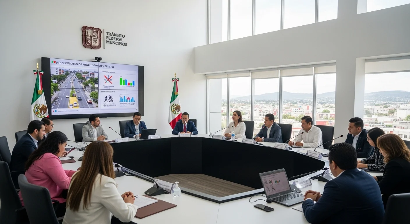 Sesión de cabildo en un ayuntamiento municipal discutiendo la armonización de su reglamento local con la Ley General de Movilidad y Seguridad Vial.