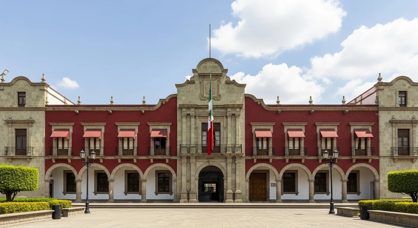 Fachada de un palacio municipal en México, representando el centro de gobierno local y la toma de decisiones sobre seguridad pública ciudadana.