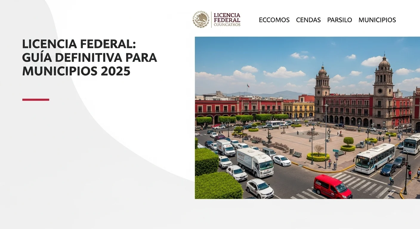 Plaza central de un municipio mexicano con gente y vehículos comerciales, ilustrando la vida económica local impulsada por el transporte.