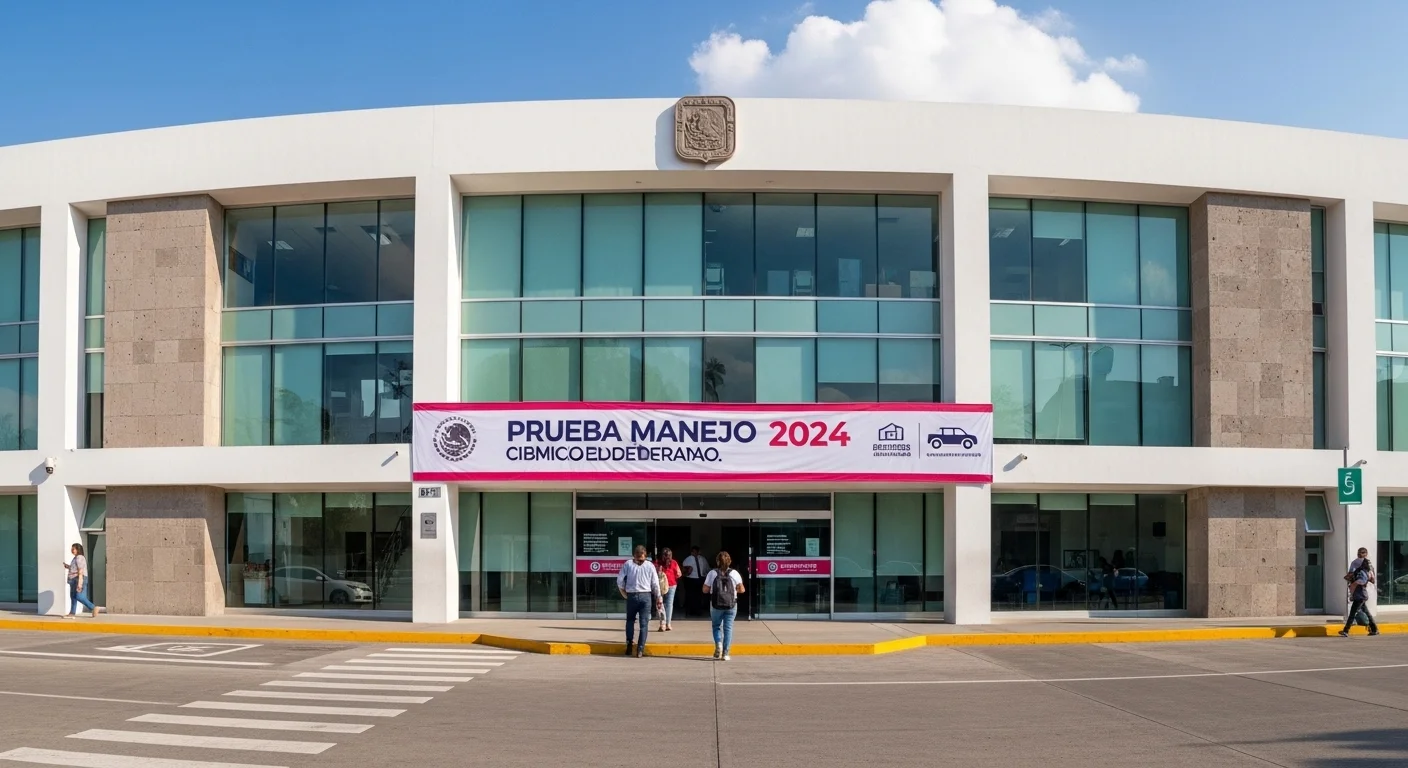 Fachada de un edificio de gobierno municipal donde los ciudadanos realizan trámites como la prueba de manejo 2024.