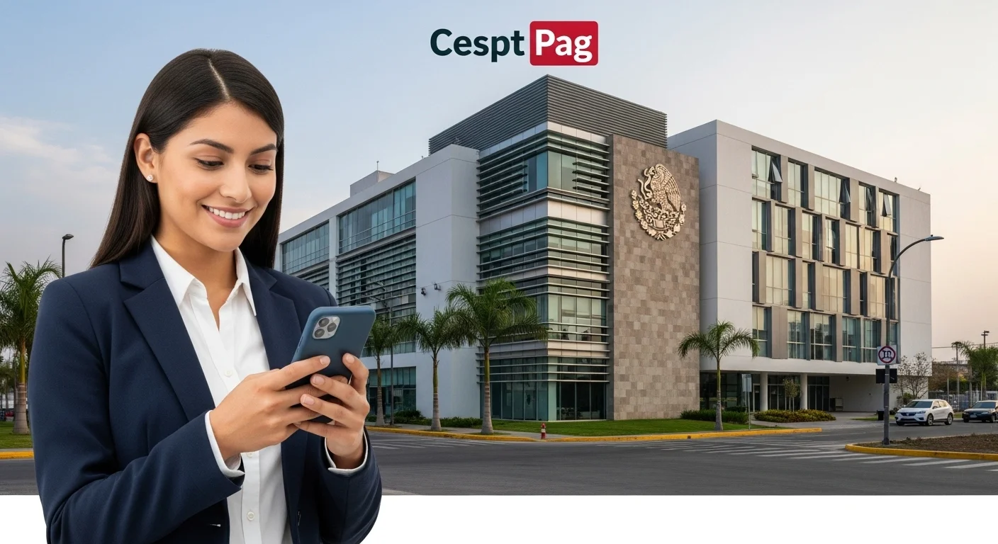 Persona realizando el Cespt Pag en línea, representando la modernización de los servicios públicos en los municipios de Baja California.