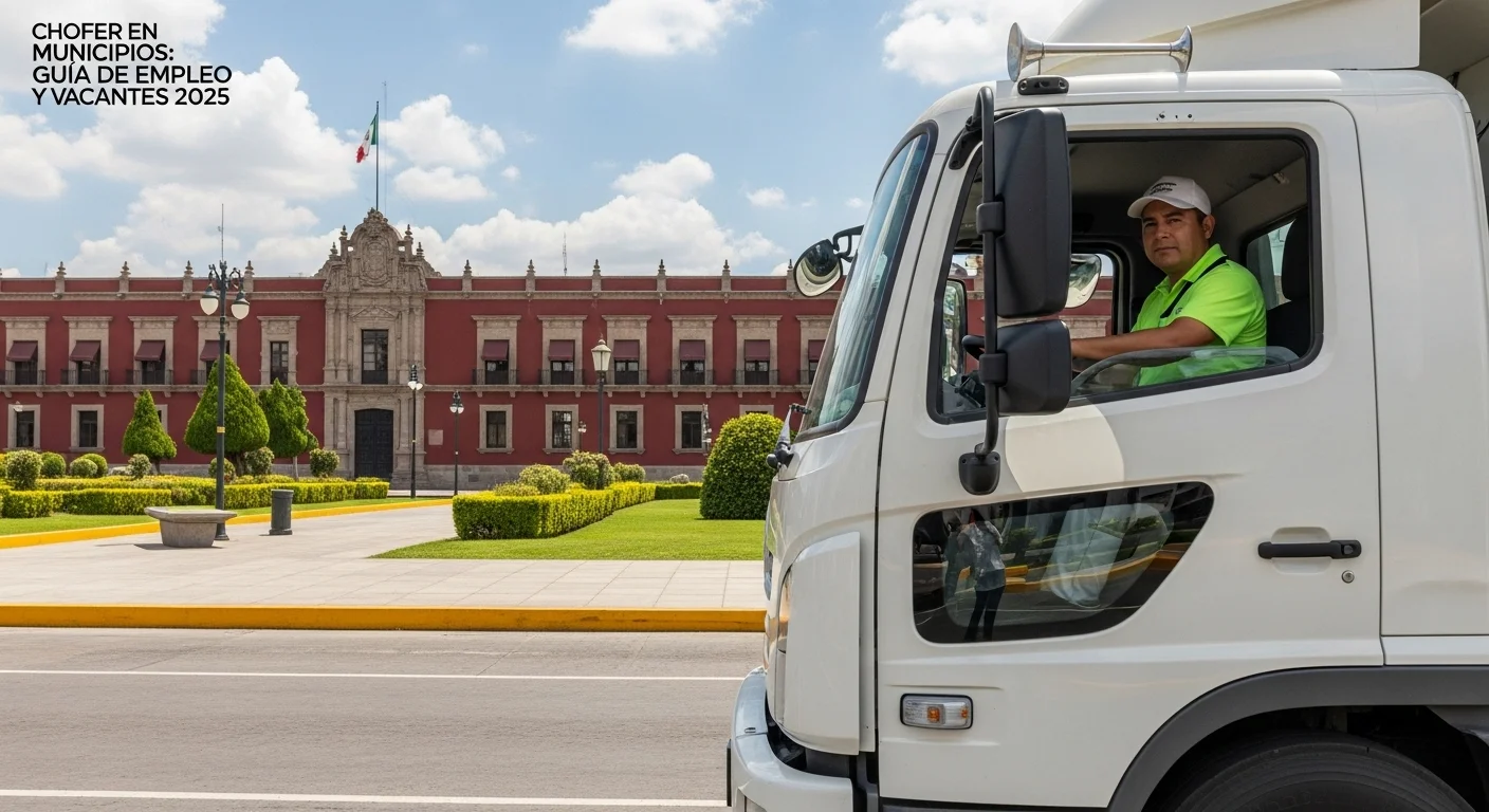 Chofer de un camión de servicios públicos de un ayuntamiento mexicano, simbolizando su rol en la infraestructura de los municipios.