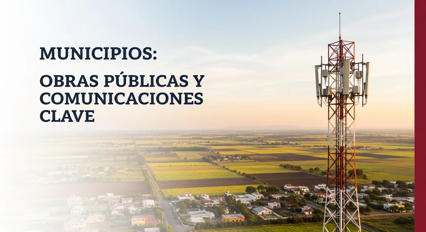 Antena de telecomunicaciones en una zona rural de México, simbolizando la expansión de la conectividad y las comunicaciones en los municipios.