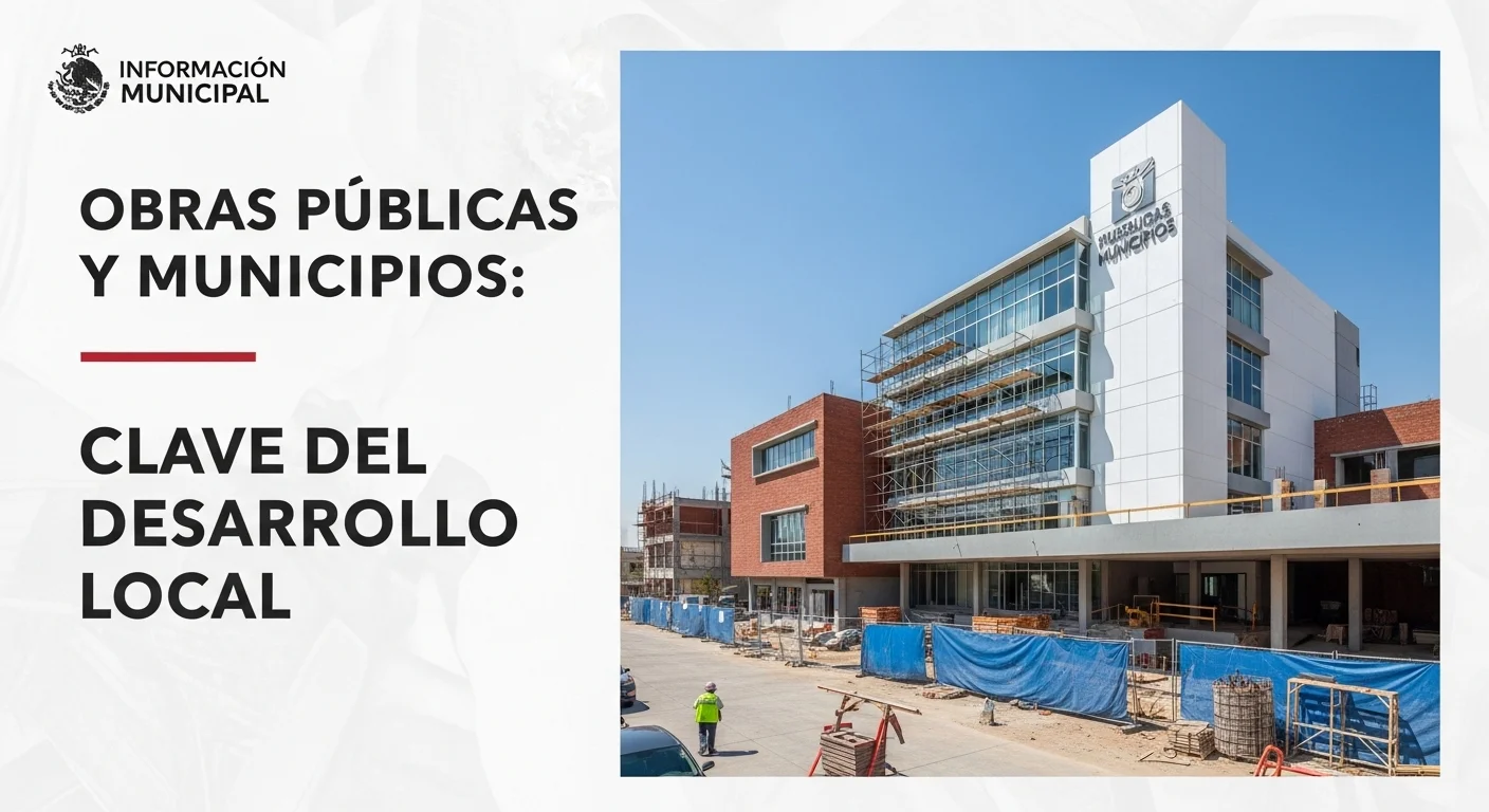 Un edificio de ayuntamiento en construcción, representando la inversión en infraestructura y la administración de las obras públicas municipales en México.