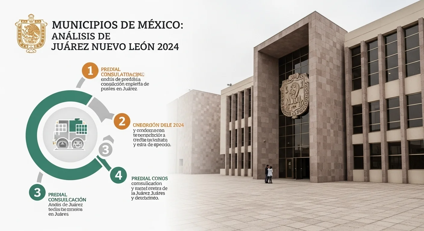 Infografía explicando el proceso de consulta predial Juárez Nuevo León 2024 en el palacio municipal, un trámite clave para los municipios.