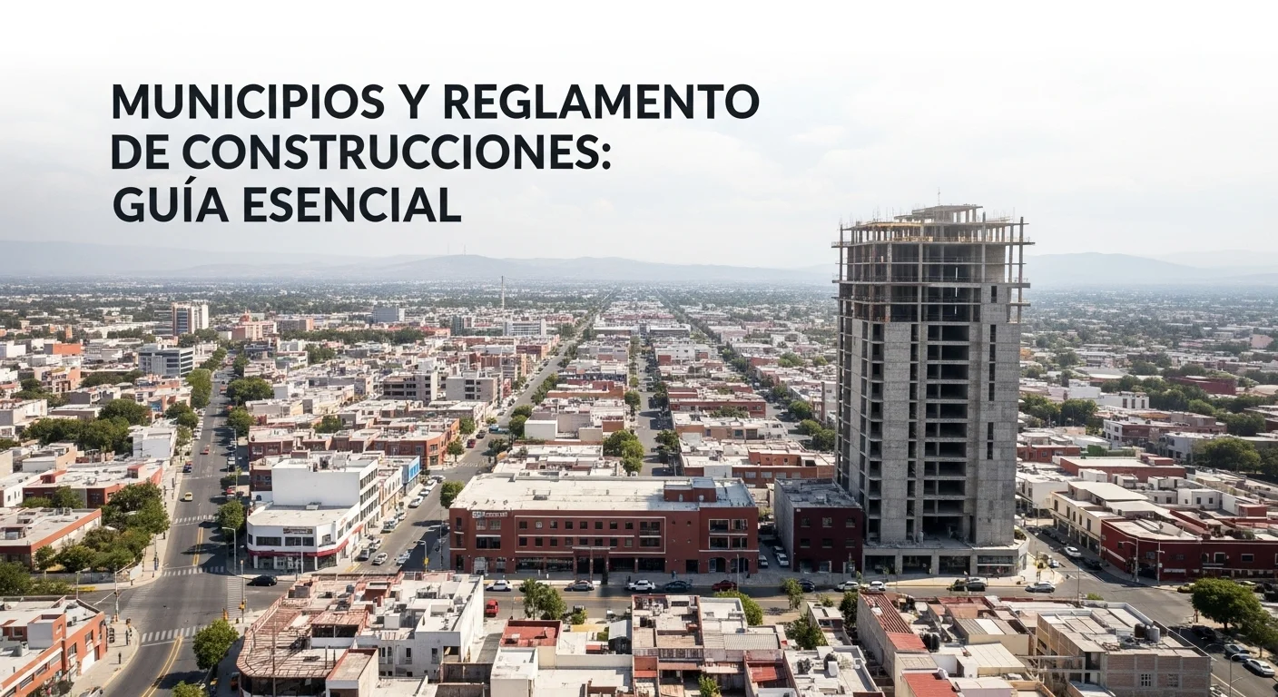 Vista aérea de una ciudad mexicana en desarrollo, mostrando la importancia de la infraestructura municipal y el cumplimiento del Reglamento de Construcciones.