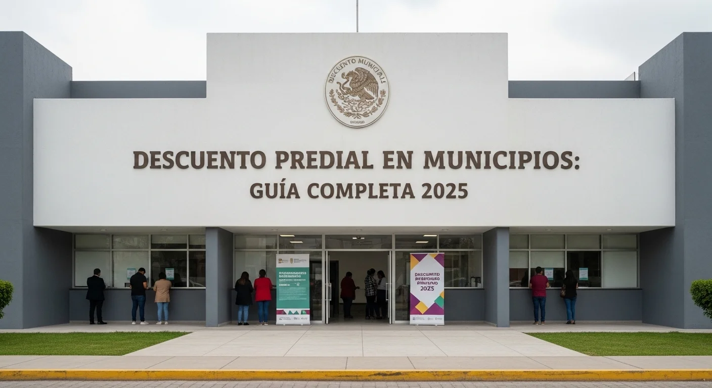Fachada de un palacio municipal en México donde los ciudadanos acuden a pagar el predial y solicitar descuentos.