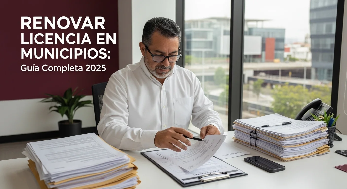 Una persona organizando los documentos para renovar la licencia de manejo sobre un escritorio.