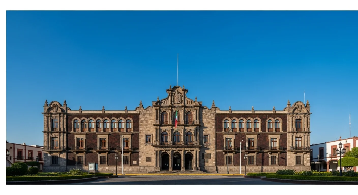 Un palacio municipal en México, simbolizando la importancia de la gobernanza local y el ayuntamiento en la gestión de la seguridad pública.