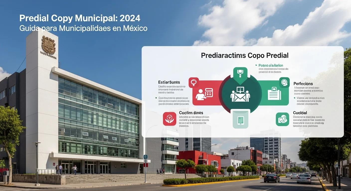 Infografía mostrando los pasos para obtener una copia del predial en municipios de México