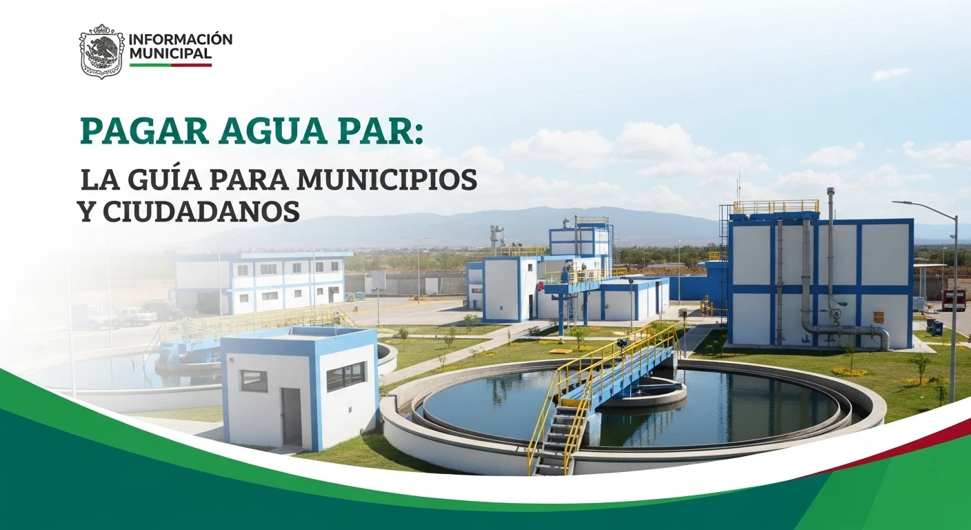 Infraestructura de una planta de tratamiento de agua en un municipio de México, simbolizando la inversión y gestión.