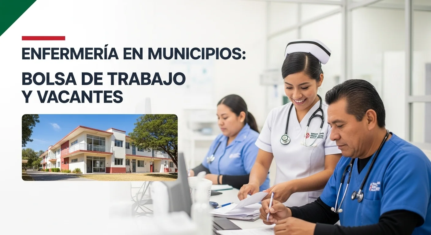 Personal de enfermería trabajando en un centro de salud rural en un municipio de México, mostrando la infraestructura local.
