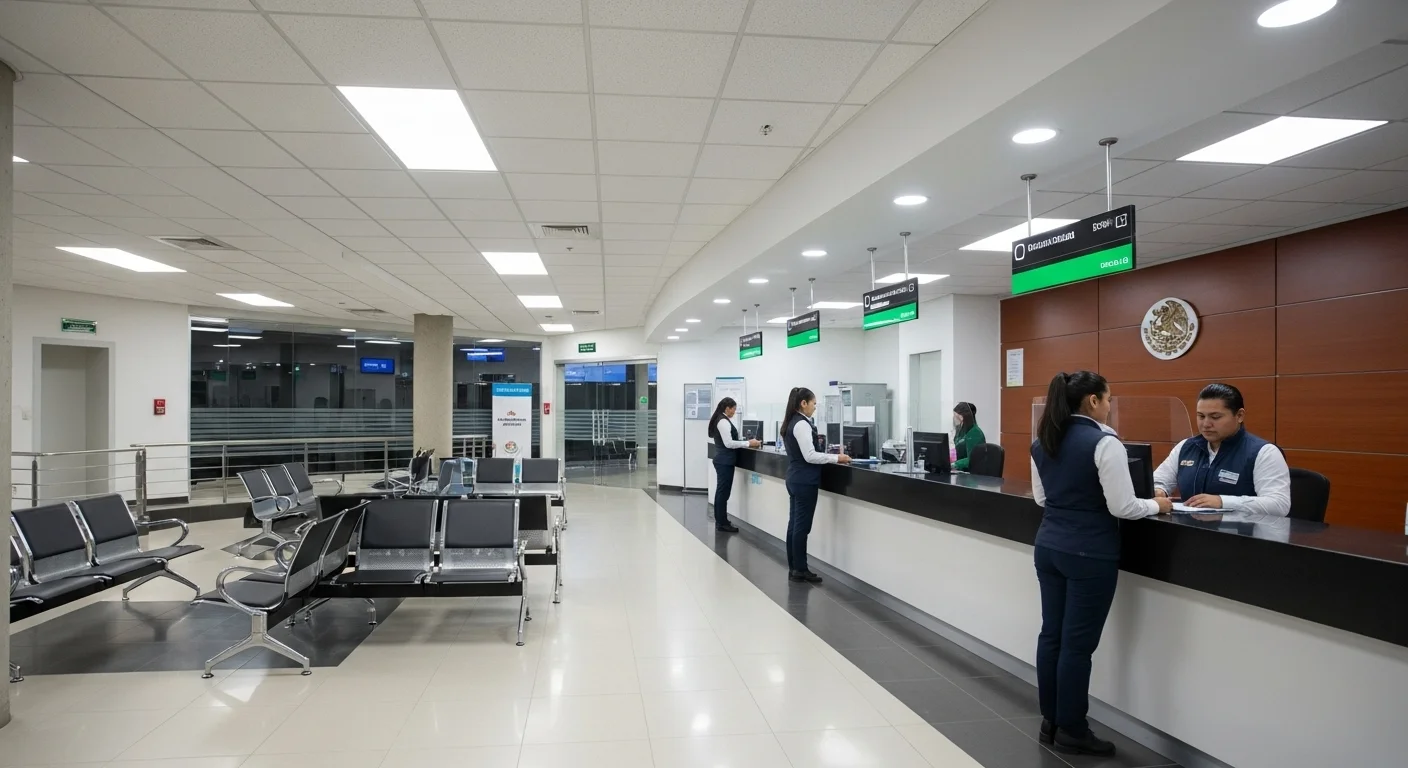 Fotografía de un módulo de atención ciudadana de un ayuntamiento mexicano donde se tramitan las licencias de conducir.
