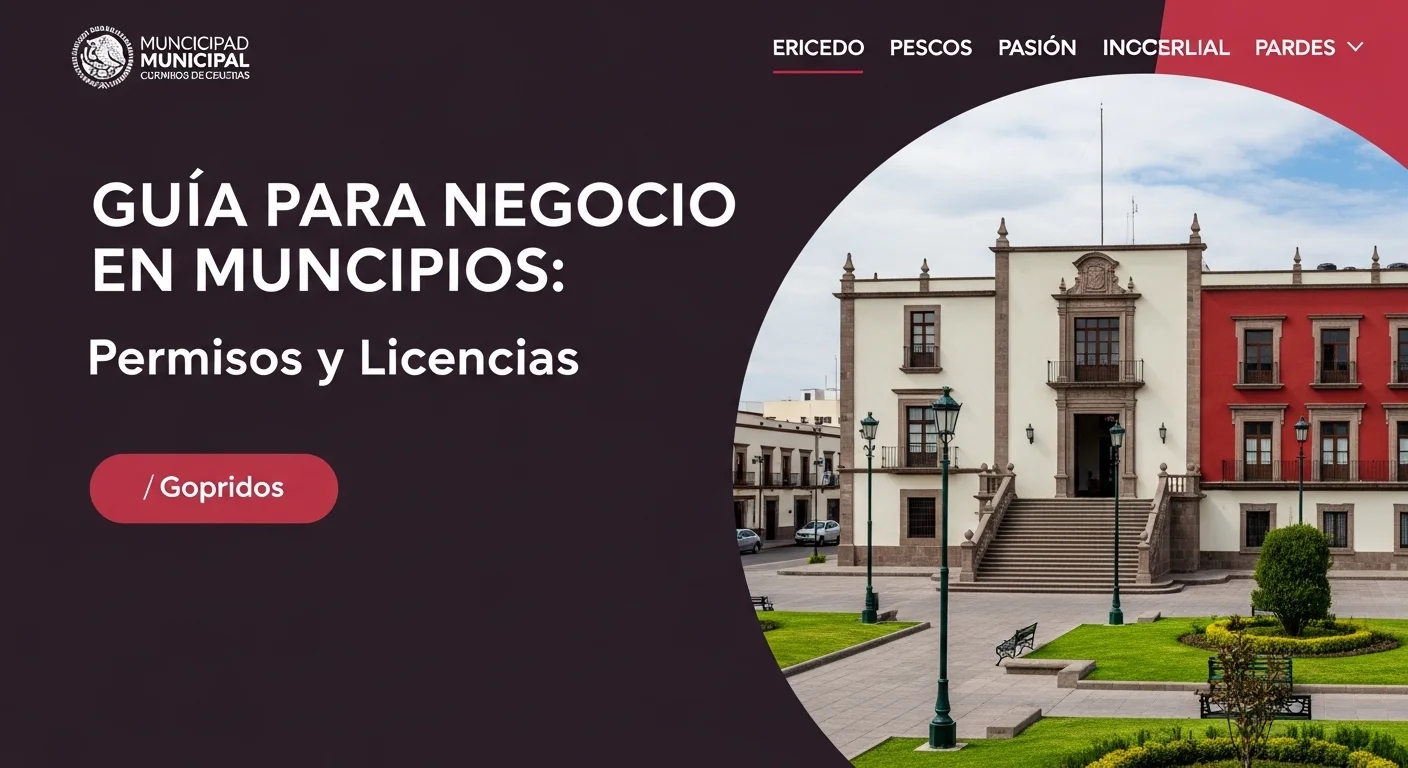 Palacio municipal en un municipio de México, simbolizando el lugar para tramitar permisos para negocio.
