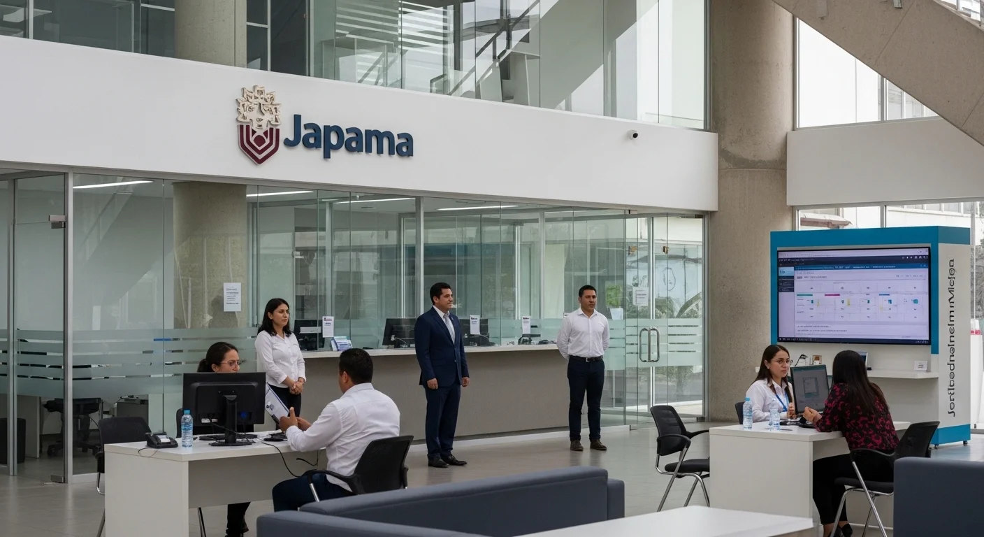 Oficinas de atención al cliente de Japama, un ejemplo de infraestructura de servicios en municipios mexicanos.