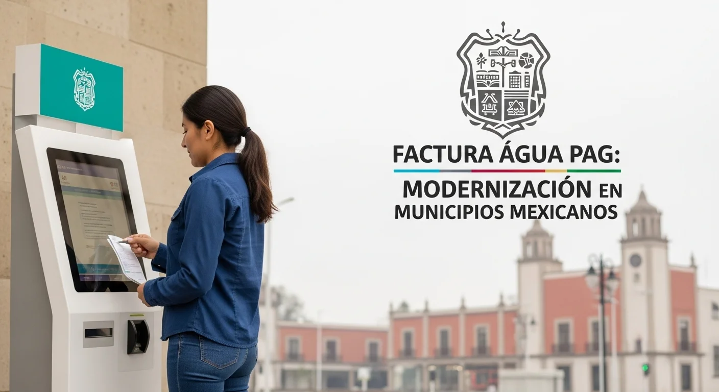 Ciudadano realizando el pago de su recibo de agua en un portal en línea, simbolizando la modernización de los servicios en los municipios de México.