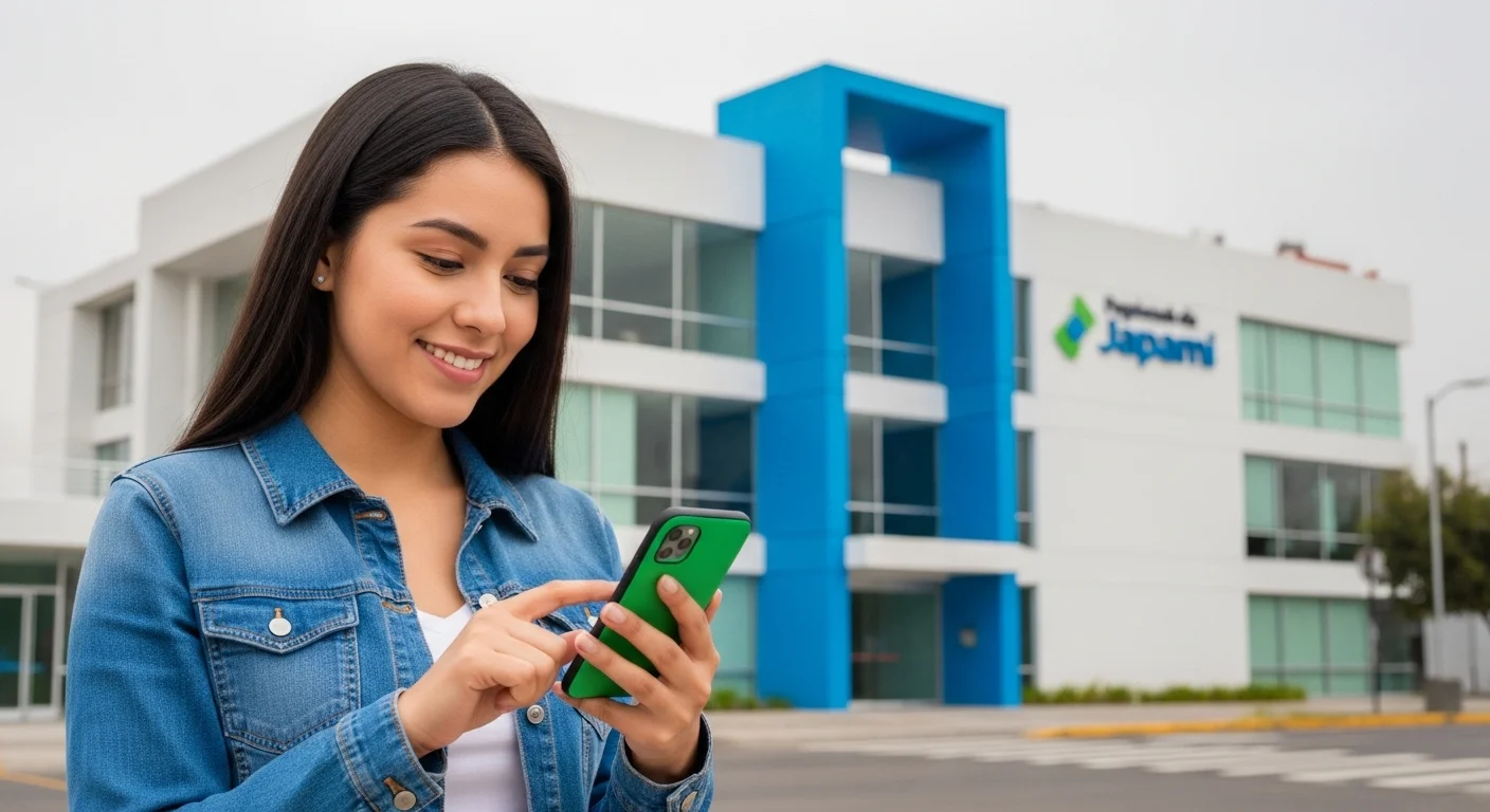 Una persona usando un smartphone para realizar el pago de Japami en línea, simbolizando la modernización en los municipios.
