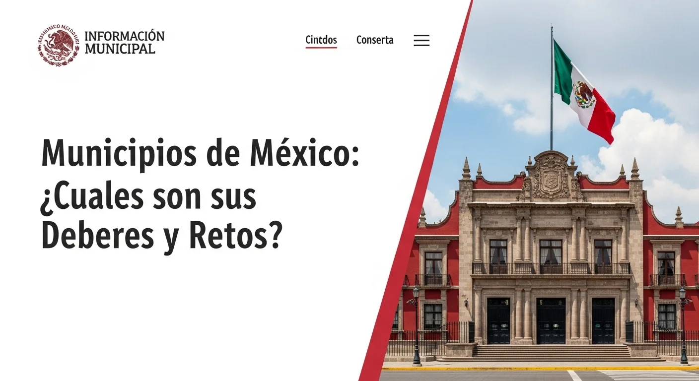Fachada de un palacio municipal representativo de los municipios en México, con la bandera mexicana ondeando.