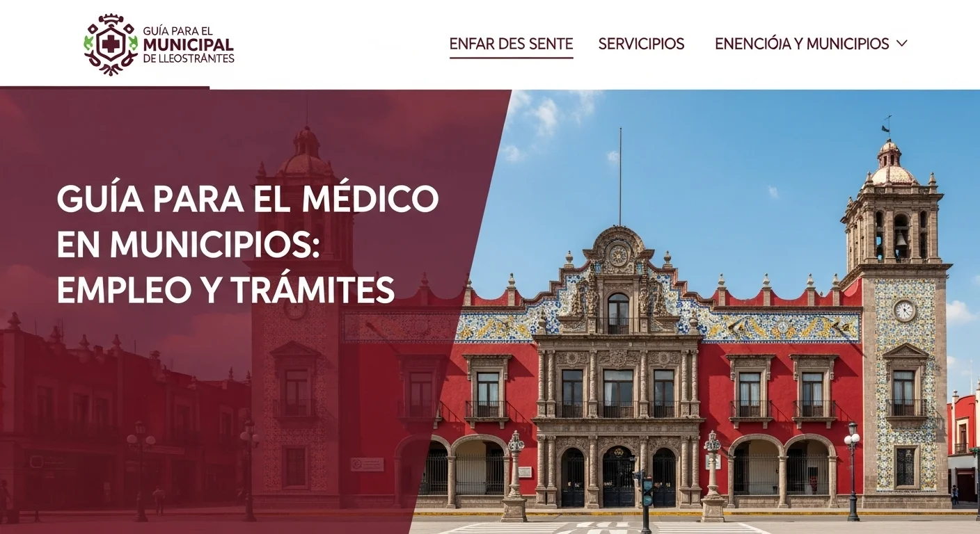 Fachada de un palacio municipal mexicano, simbolizando la gestión de servicios públicos como la salud y la infraestructura.