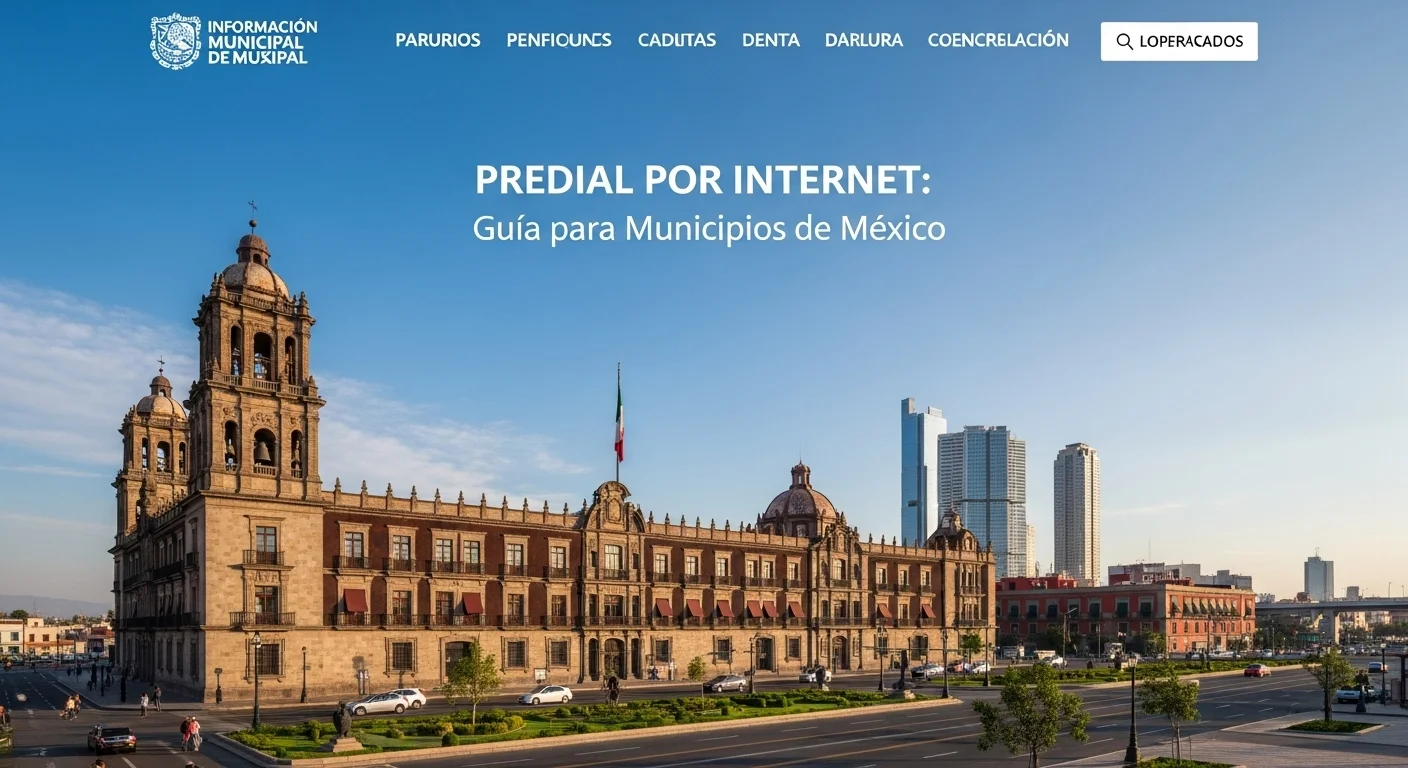 Palacio municipal de una ciudad mexicana simbolizando la administración y el pago del impuesto predial por internet.