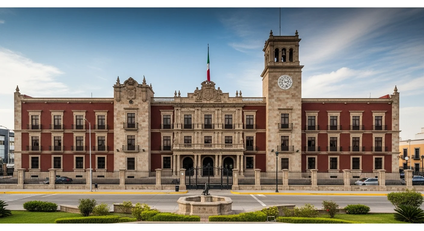 Fachada del Palacio Municipal de Nuevo Laredo, centro de la administración de uno de los municipios clave de México.