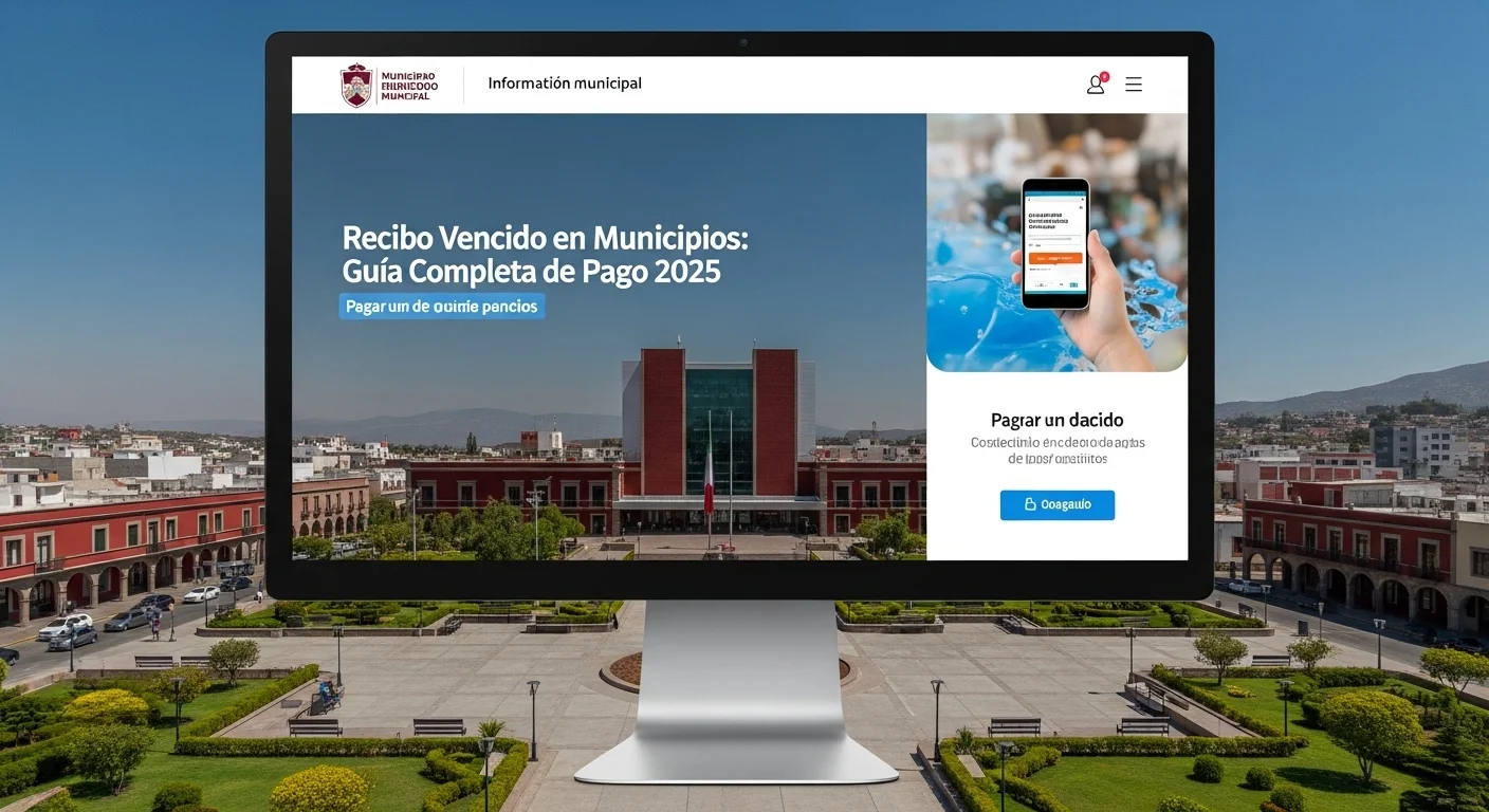 Interfaz de un portal en línea de un municipio mexicano para pagar el recibo del agua vencido.