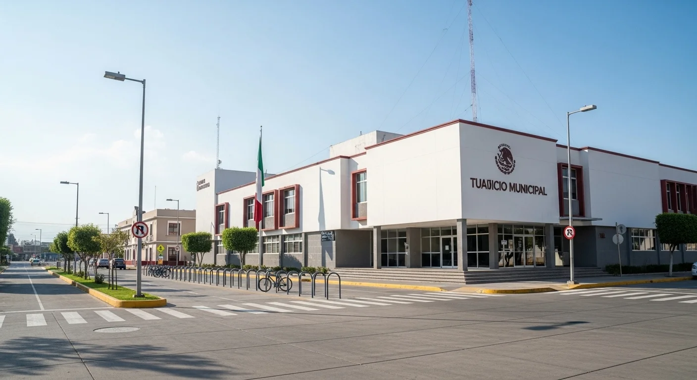 Edificio de un ayuntamiento o palacio municipal en México, simbolizando la responsabilidad del gobierno local en el tránsito.