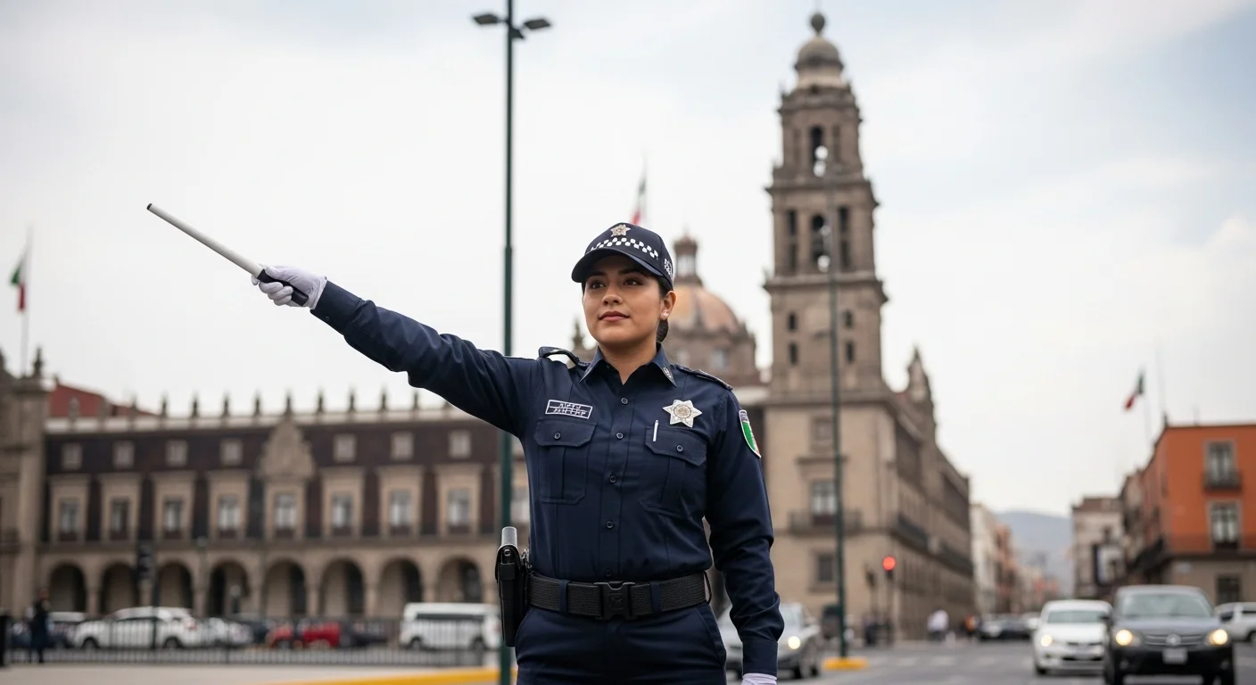 Señal de tránsito en una calle de un municipio mexicano, simbolizando el reglamento de tránsito municipal.