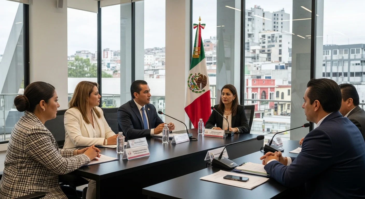Reunión de un cabildo municipal, con el alcalde y regidores discutiendo planes de salud pública para el municipio.